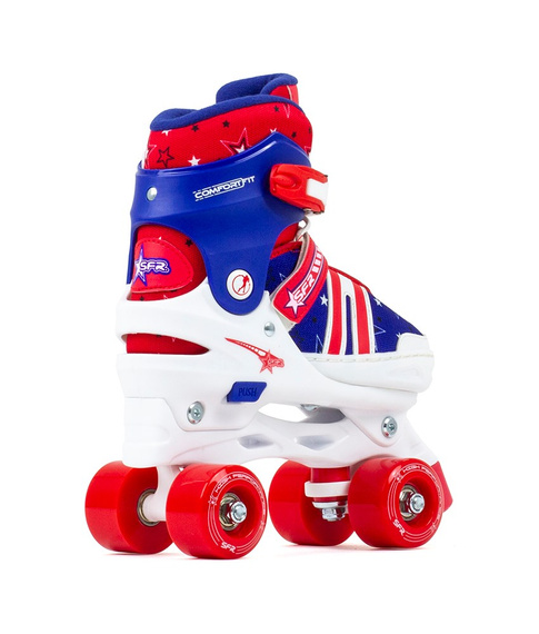 Wrotki regulowane dla dzieci SFR Spectra Adjustable Children's Quad Skates Niebiesko-Czerwony