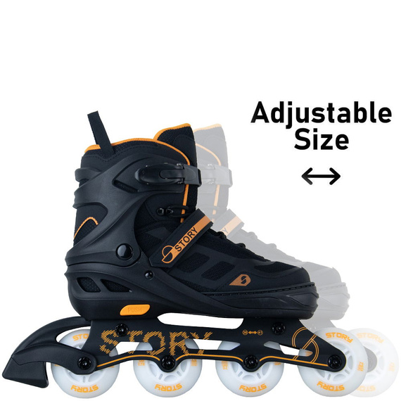 Rolki regulowane Story Fusion Adjustable Inline Skates Pomarańczowy LED
