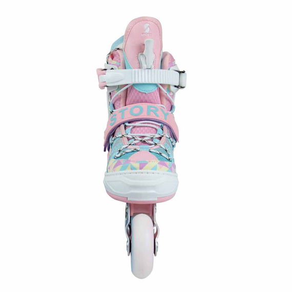 Rolki regulowane Story Spike Adjustable Inline Skates Różowo-Niebieski LED