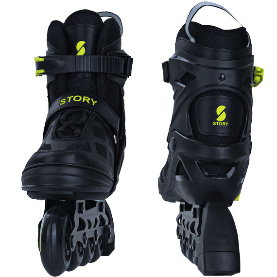 Rolki regulowane Story Midnight Adjustable Inline Skates Czarno-Żółty