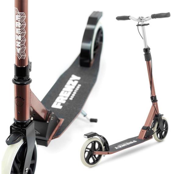 Hulajnoga Miejska Rekreacyjna Frenzy 205 mm Dual Brake V4 Recreational Scooter Brązowy 