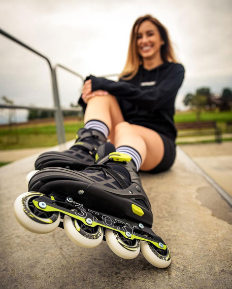Rolki regulowane Story Midnight Adjustable Inline Skates Czarno-Żółty LED