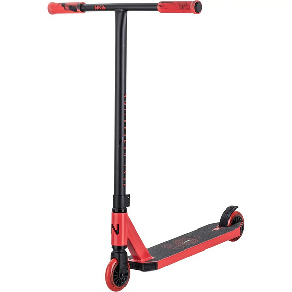Hulajnoga Wyczynowa Aluminiowa Lekka dla młodych riderów NKD Next Generation Czerwono-Czarny wys. 79,4 cm