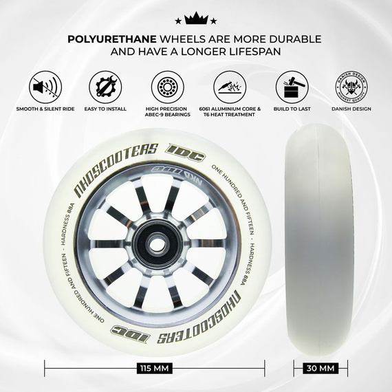 Koła do Hulajnogi NKD IDC Stunt Scooter Wheels Przezroczysty 115 mm