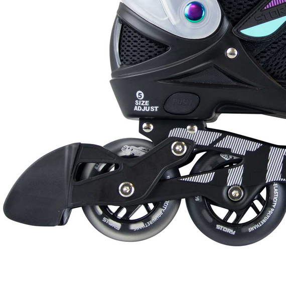 Rolki regulowane Story Motion Adjustable Inline Skates Czarno-Transparentny