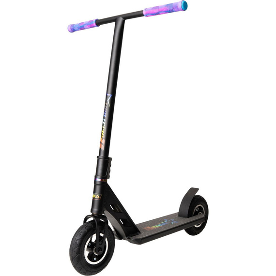 Terenowa Hulajnoga Wyczynowa NKD Bullit Dirt Scooter Czarno-Tęczowy 92 cm