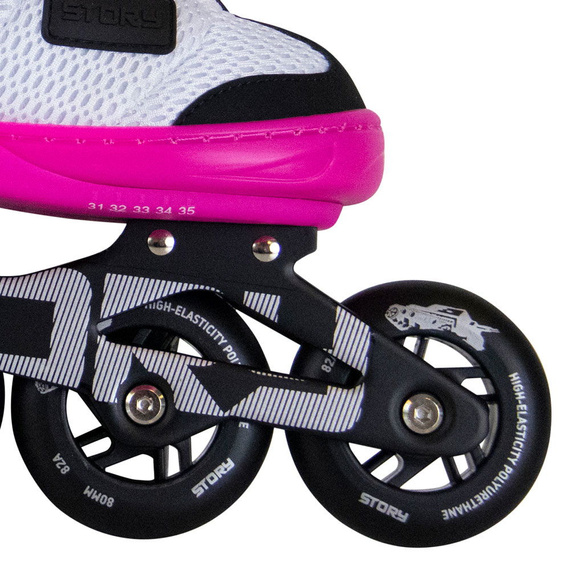 Rolki regulowane Story Motion Adjustable Inline Skates Różowo-Biało-Czarny