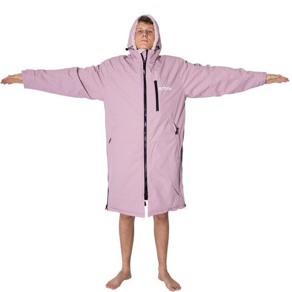 Poncho Ponczo Kurtka Story Change Robe Rose Przydymiony Różowy