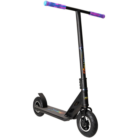 Terenowa Hulajnoga Wyczynowa NKD Bullit Dirt Scooter Czarno-Tęczowy 92 cm