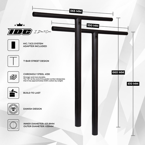Kierownica do Hulajnogi NKD IDC Scooter Bar SCS/HIC Czarny wys. 610 mm
