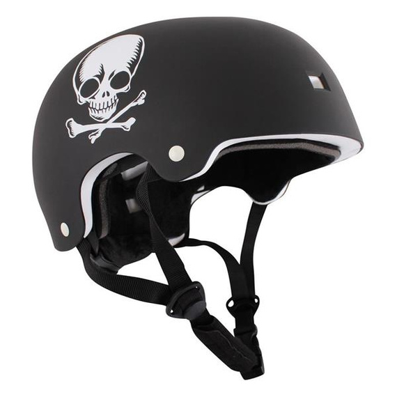 Kask Na Deskorolkę Hulajnogę NKX Brain Saver Czarny Skull 