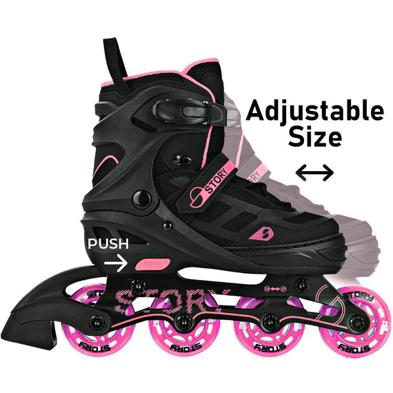 Rolki regulowane Story Fusion Adjustable Inline Skates Różowy