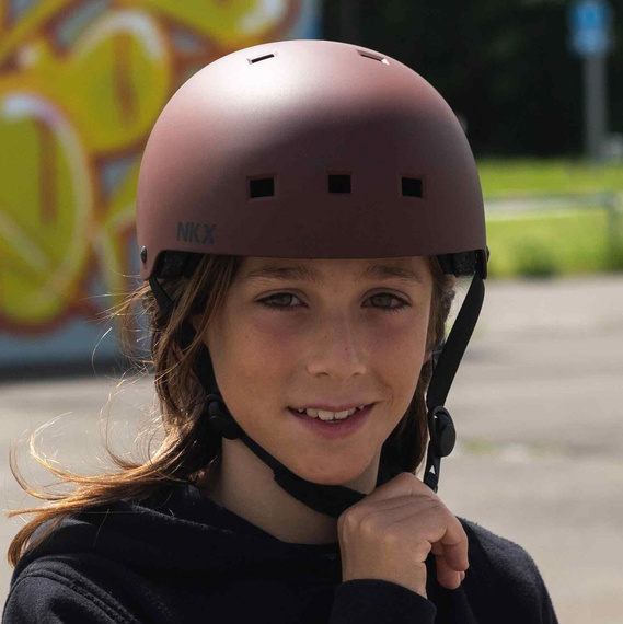 Kask Na Deskorolkę Hulajnogę NKX Brain Saver Burgundowy
