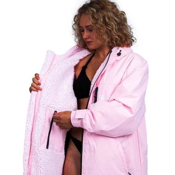 Poncho Ponczo Kurtka Story Change Robe Jasnoróżowy