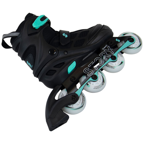 Rolki regulowane Story Midnight Adjustable Inline Skates Czarno-Miętowy LED
