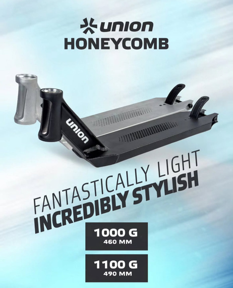 Podest Deck do Hulajnogi Wyczynowej Union Honeycomb Pro Scooter Deck Srebrny 460 mm