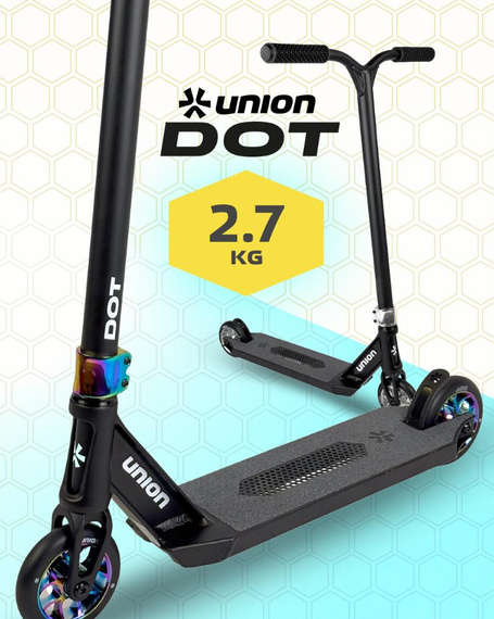 Hulajnoga Wyczynowa Union Dot M Scooter Czarno-Srebrny wys. 85 cm