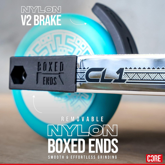 Hulajnoga Wyczynowa CORE CL1 Complete Stunt Scooter Chrome-Turkusowy wys. 85 cm