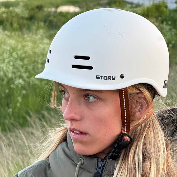 Kask Story Retro Certified Helmet Biały