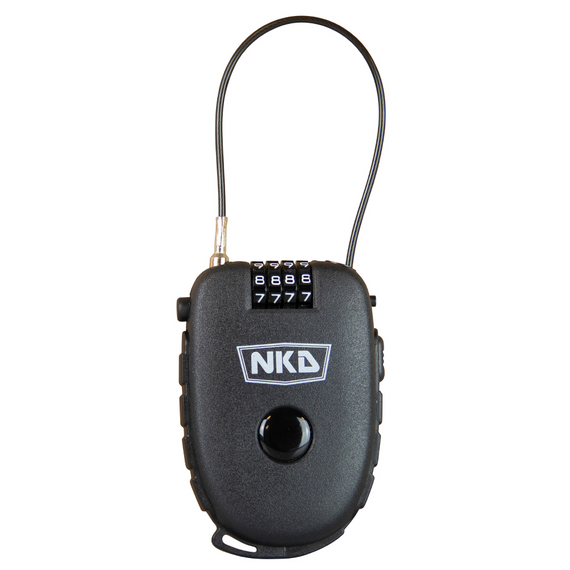 Zamek Szyfrowy Zabezpieczenie do hulajnogi deskorolki longboardu NKD SportsLock Pro Czarny 75 cm