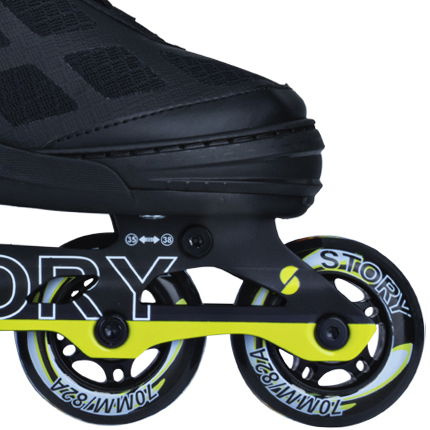 Rolki regulowane Story Midnight Adjustable Inline Skates Czarno-Żółty