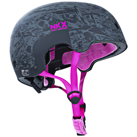 Kask Na Deskorolkę Hulajnogę NKX Brain Saver BCP Czarno-Różowy S