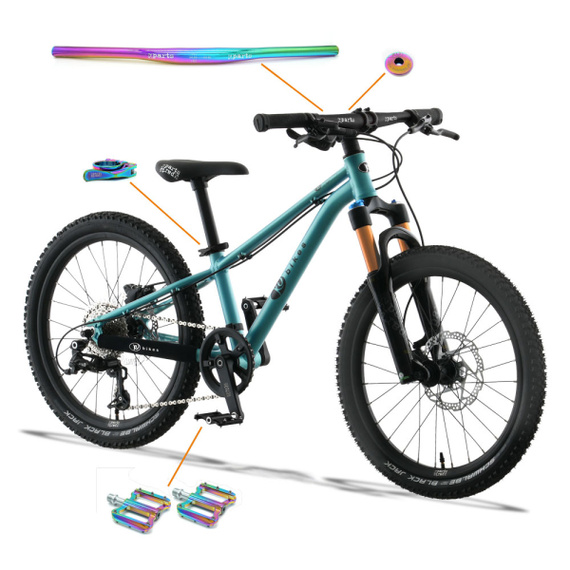 Superlekki rower dla dzieci KUbikes 20S DISC Turkusowo-Tęczowy