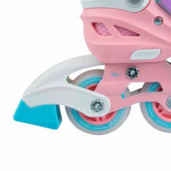 Rolki regulowane Story Spike Adjustable Inline Skates Różowo-Niebieski LED