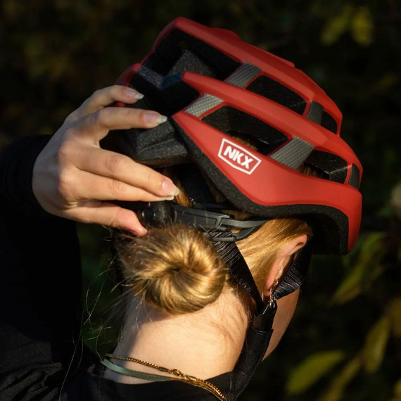 Kask Rowerowy NKX Racer Pro Burgundowy