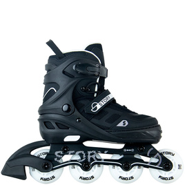 Rolki regulowane Story Fusion Adjustable Inline Skates Czarno-Biały LED