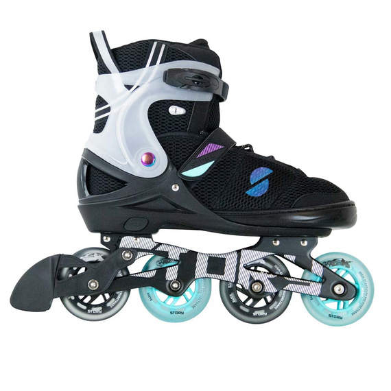 Rolki regulowane Story Motion Adjustable Inline Skates Czarno-Niebiesko-Czarny