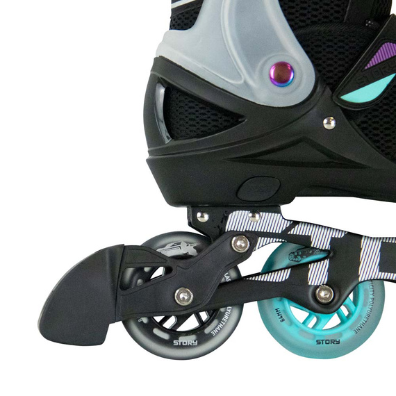 Rolki regulowane Story Motion Adjustable Inline Skates Czarno-Niebiesko-Czarny