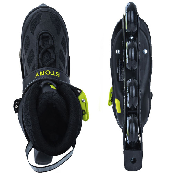 Rolki regulowane Story Midnight Adjustable Inline Skates Czarno-Żółty
