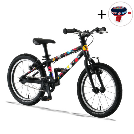 Superlekki rower dla dzieci KUbikes 16L Czarny Komiks