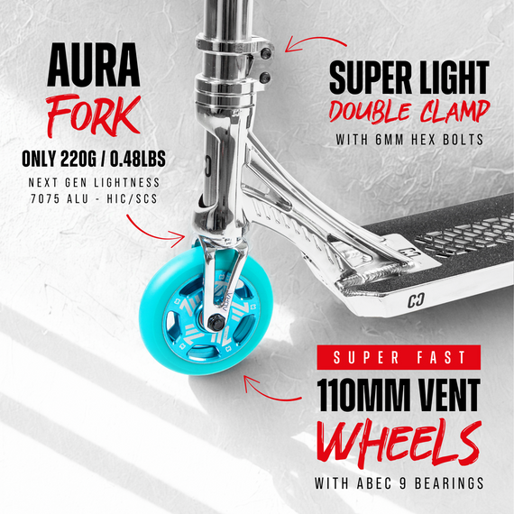 Hulajnoga Wyczynowa CORE SL3 Complete Stunt Scooter Chrome Teal wys. 92,5 cm