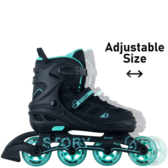 Rolki regulowane Story Fusion Adjustable Inline Skates Miętowy