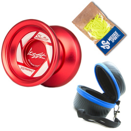 Zestaw Yoyo dla zaawansowanych: Yoyo YoYoFactory Shutter, Etui YoYoFactory Hard Case, Sznurki do Yoyo 10 szt.