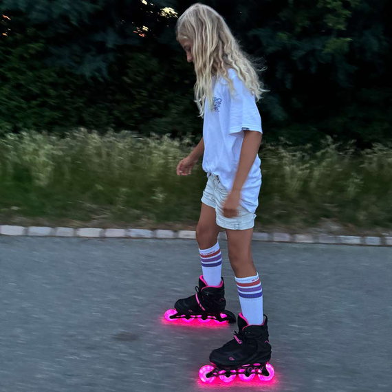 Rolki regulowane Story Fusion Adjustable Inline Skates Różowy LED