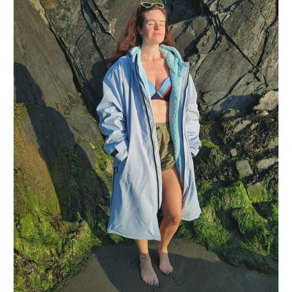 Poncho Ponczo Kurtka Story Change Robe Baby Blue Jasnoniebieski