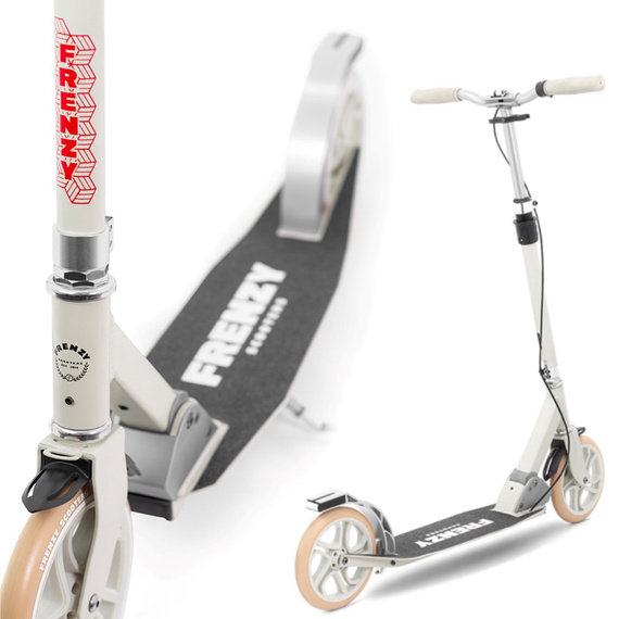 Hulajnoga Miejska Rekreacyjna Frenzy 205 mm Dual Brake V4 Recreational Scooter Kremowy 