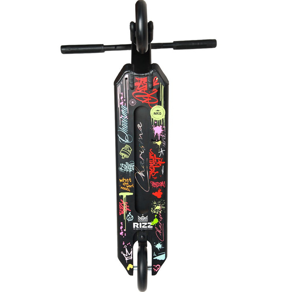 Hulajnoga Wyczynowa NKD RIZZ Stunt Scooter Czarno-Tęczowy 81 cm