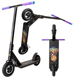 Terenowa Hulajnoga Wyczynowa NKD Bullit Dirt Scooter Czarno-Tęczowy 92 cm
