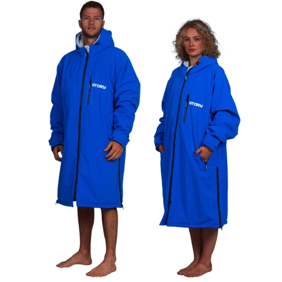 Poncho Ponczo Kurtka Story Change Robe Niebieski