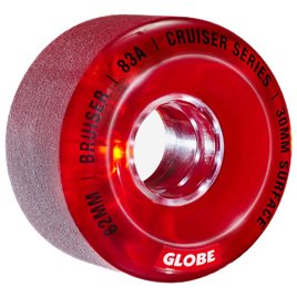 Kółka do cruisera GLOBE Bruiser Clear Red Czerwony 62 mm