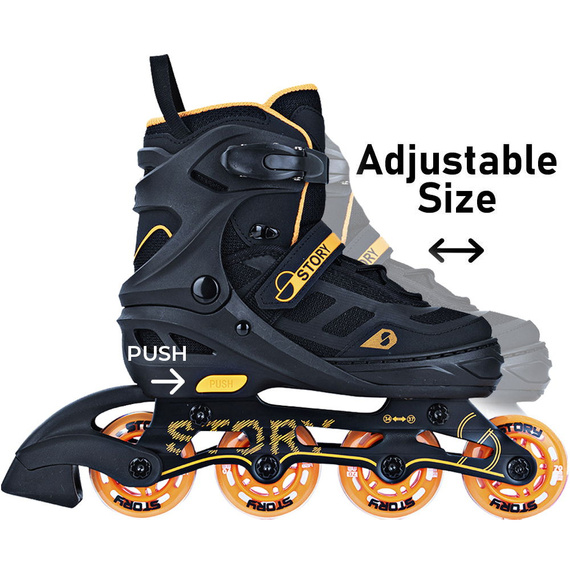 Rolki regulowane Story Fusion Adjustable Inline Skates Pomarańczowy