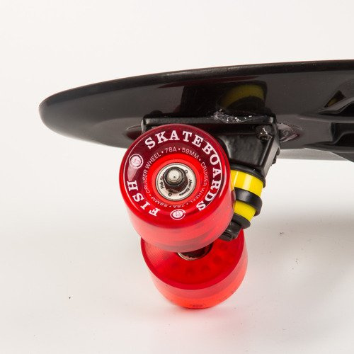 Fish skateboards Black / Black / Transparent Red