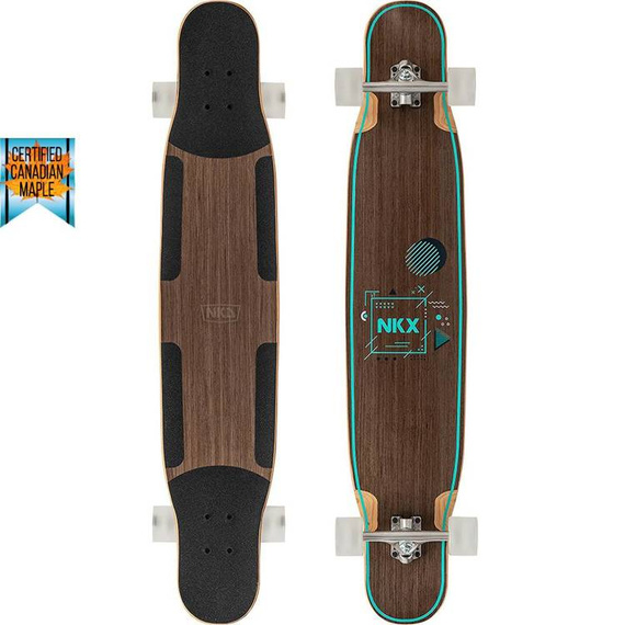 Longboard do dancingu NKX Geometric Walnut Green 117 cm