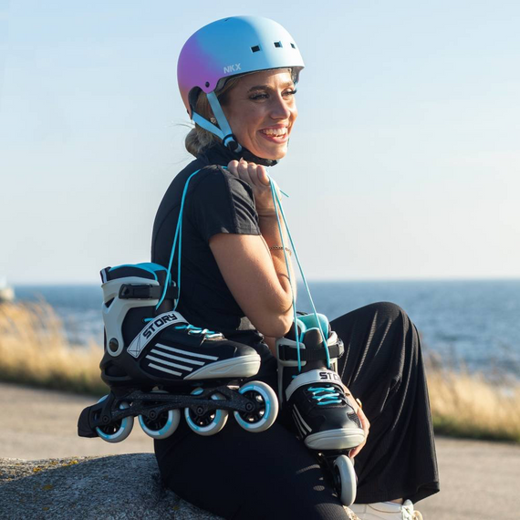 Kask Na Deskorolkę Hulajnogę NKX Brain Saver BCP Czarno-Różowy L