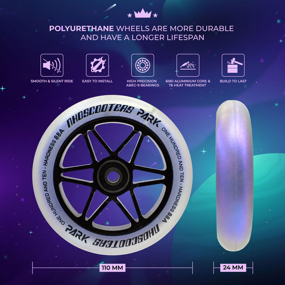Koła do Hulajnogi NKD Park Stunt Scooter Wheels Czarno-Srebrny 110 mm