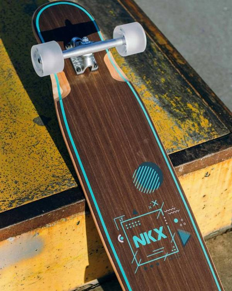 Longboard do dancingu NKX Geometric Walnut Green 117 cm